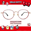 HELLO KITTY▪︎50週年｜風雅簍空感HELLO KITTY 圓框眼鏡｜酒紅