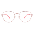 K-DESIGN KREATE 甜美撞色百搭圓框眼鏡🎨 金/俏麗粉