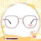 Disney-粉萌季 l 奇奇蒂蒂心花開 多邊框眼鏡 質感紅