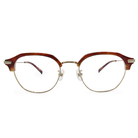 Selecta｜透色多邊眉框眼鏡｜茶琥珀