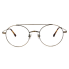 Selecta｜雙樑飛官圓框眼鏡｜霧質金