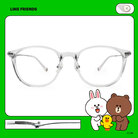 LINE FRIENDS★莎莉款｜浪漫流星雨 威靈頓框眼鏡｜透明灰