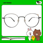 LINE FRIENDS★莎莉款｜浪漫流星雨 波士頓框眼鏡｜金星黑