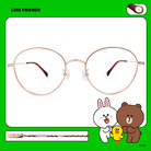 LINE FRIENDS★熊大款｜雲朵綿花糖 波士頓框眼鏡｜莓果紅