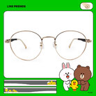 LINE FRIENDS★莎莉款｜玩耍小雞 圓框眼鏡｜溫柔金