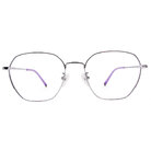 極．舒適系列｜極拼接 多邊框眼鏡｜珠光紫