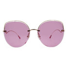 HORIEN 流線貓眼框太陽眼鏡 透粉紫