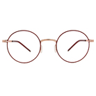 極．纖細輕款｜輕彈造型圓框眼鏡 殷紅/玫瑰金