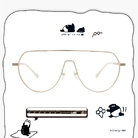 ❰台灣設計師聯名❱_LAIMO系列｜滿版來貘 飛官框眼鏡｜動感金