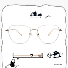 ❰台灣設計師聯名❱_LAIMO系列｜細邊簍空來貘 造型大方框眼鏡｜甜美白