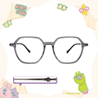 ❰台灣設計師聯名❱_KINGJUN系列｜病毒花也很可愛 多邊框眼鏡 ｜深透灰