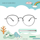 ❰台灣設計師聯名❱_包大山系列｜好奇的包子 眉框眼鏡 ｜鋼鐵灰