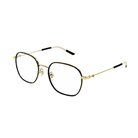 GUCCI | 雙G標誌學院風威靈頓框眼鏡 黑金