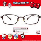 HELLO KITTY▪︎50週年｜獨一無二 長方框眼鏡｜消光紅/白