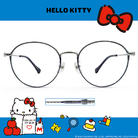 HELLO KITTY▪︎經典｜海洋捲捲麻花款 梨圓框眼鏡｜寶石藍