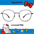 HELLO KITTY▪︎經典｜文青風線條 圓框眼鏡｜焦糖紅