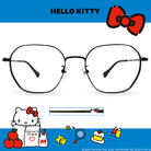 HELLO KITTY▪︎經典｜文青風線條 多邊框眼鏡｜磁黑