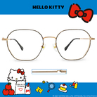 HELLO KITTY▪︎經典｜文青風線條 多邊框眼鏡｜酷炫黑/金