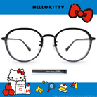 HELLO KITTY▪︎經典｜別緻紋理款 多邊框眼鏡｜琥珀黑