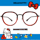 HELLO KITTY▪︎經典｜別緻紋理款 多邊框眼鏡｜琥珀紅