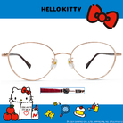HELLO KITTY▪︎經典｜花漾菱格 橢圓框眼鏡｜典藏紅