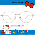 HELLO KITTY▪︎經典｜花漾菱格 梨圓框眼鏡｜嫩白粉