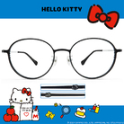 HELLO KITTY▪︎經典｜小貓鬍鬚樣 梨圓框眼鏡｜星夜黑