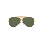 Ray Ban l 捍衛戰士同款-前衛雙槓飛官框太陽眼鏡 墨綠/金