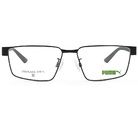 PUMA l 高級沉穩長方細框眼鏡 冷靜黑