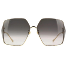 GUCCI | 雙槓風格多邊框太陽眼鏡 | 沉穩灰