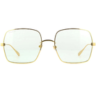 GUCCI | 品牌字母大方框太陽眼鏡 | 柔和金