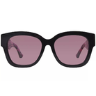 GUCCI | 獨特金色大G粗黑方框太陽眼鏡 | 豹紋粉黑