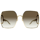 GUCCI | FORK叉子系列蝴蝶型無框太陽眼鏡 |高雅金/白