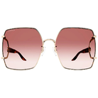 GUCCI | FORK叉子系列蝴蝶型無框太陽眼鏡 |時尚粉/玳瑁