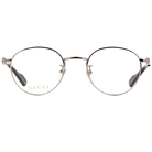 GUCCI | 古典文藝圓框眼鏡 | 黑/銀