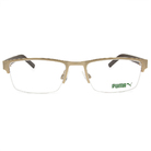 PUMA | 斯文有禮眉型框眼鏡 | 仿古金x咖