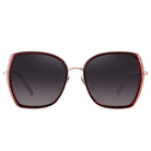 Helen Keller 瞬光時刻多邊貓眼框太陽眼鏡 胭脂紅