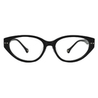 K-DESIGN動物聯萌 | 浮光貓語掛飾 貓眼框眼鏡 | 極致黑