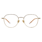 K-DESIGN動物聯萌 | 輕盈貓步 多邊框眼鏡 | 橙花金