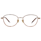 K-DESIGN動物聯萌 | 小貓愛吃魚 多邊框眼鏡 | 紅棕X金