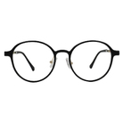 K-DESIGN動物聯萌 | 招財喵駕到 圓框眼鏡 | 純粹黑