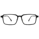 K-DESIGN動物聯萌 | DOOOOG 長方框眼鏡 | 亮光黑