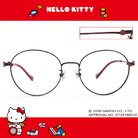 三麗鷗夢幻隊▪︎HELLO KITTY｜蝴蝶結粉光 圓框眼鏡｜黑搭紅
