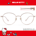 三麗鷗夢幻隊▪︎HELLO KITTY｜蝴蝶結粉光 圓框眼鏡｜晨曦粉金