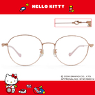 三麗鷗夢幻隊▪︎HELLO KITTY｜心動簍空樣 圓框眼鏡｜迷霧粉