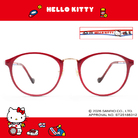 三麗鷗夢幻隊▪︎HELLO KITTY｜甜心網球時刻 圓框眼鏡｜微甜紅