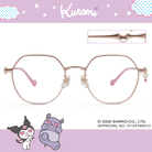 三麗鷗夢幻隊▪︎酷洛米｜黑甜系骷顱吊墜 梨圓框眼鏡｜嫩莓粉