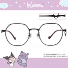 三麗鷗夢幻隊▪︎酷洛米｜黑甜系骷顱吊墜 梨圓框眼鏡｜俏皮黑X紫