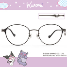 三麗鷗夢幻隊▪︎酷洛米｜闇夜骷顱吊墜 梨圓框眼鏡｜微光黑