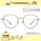 三麗鷗夢幻隊▪︎布丁狗｜甜暖小記事 圓框眼鏡｜糖霜粉金